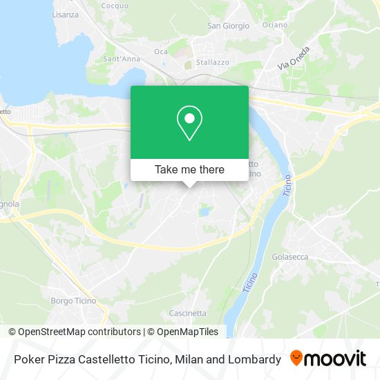 Poker Pizza Castelletto Ticino map