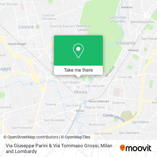 Via Giuseppe Parini & Via Tommaso Grossi map