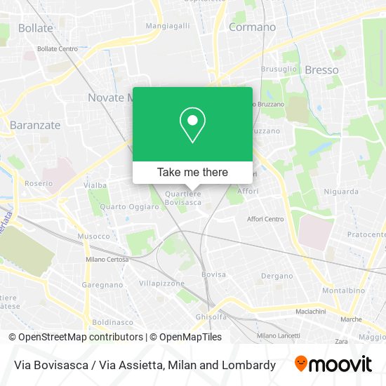 Via Bovisasca / Via Assietta map