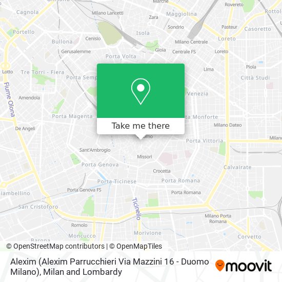 Alexim (Alexim Parrucchieri Via Mazzini 16 - Duomo Milano) map