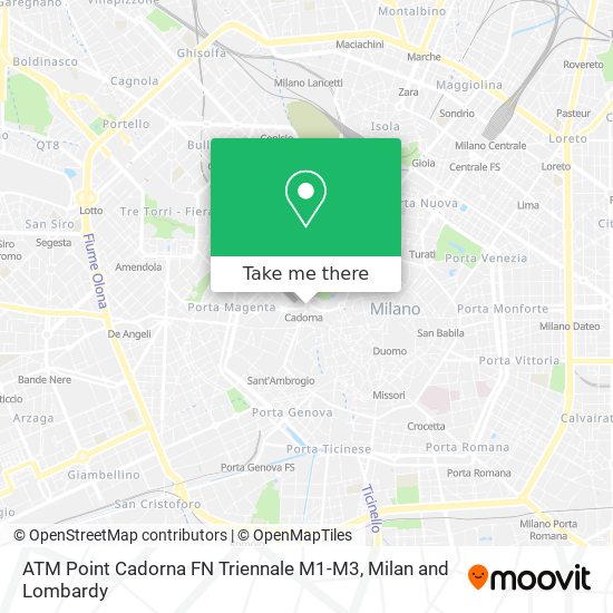 ATM Point Cadorna FN Triennale M1-M3 map