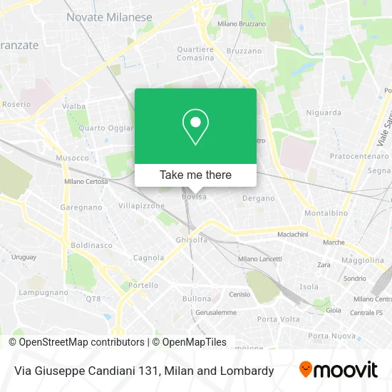 Via Giuseppe Candiani  131 map