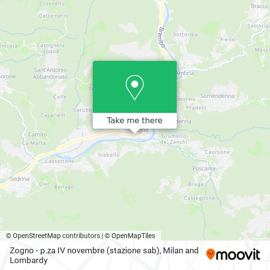 Zogno - p.za IV novembre (stazione sab) map