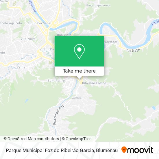 Parque Municipal Foz do Ribeirão Garcia map