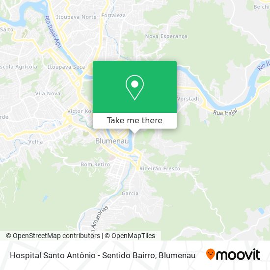 Mapa Hospital Santo Antônio - Sentido Bairro