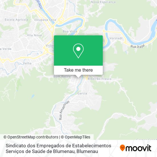 Mapa Sindicato dos Empregados de Estabelecimentos Serviços de Saúde de Blumenau