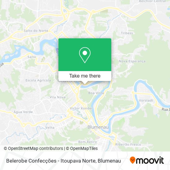 Mapa Belerobe Confecções - Itoupava Norte