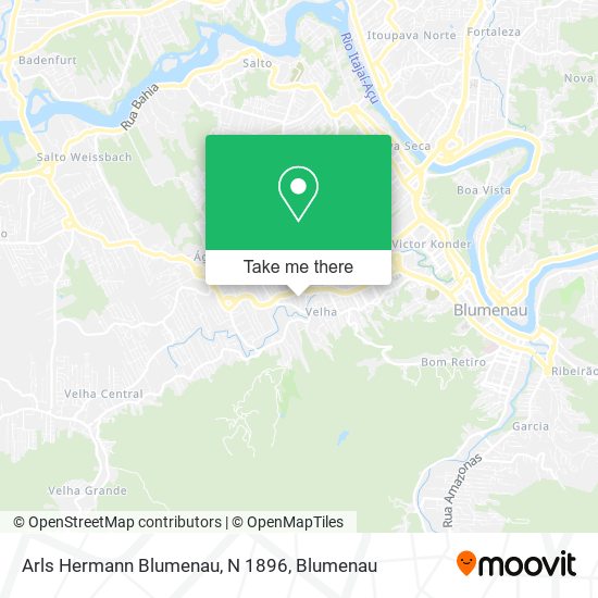 Mapa Arls Hermann Blumenau, N 1896