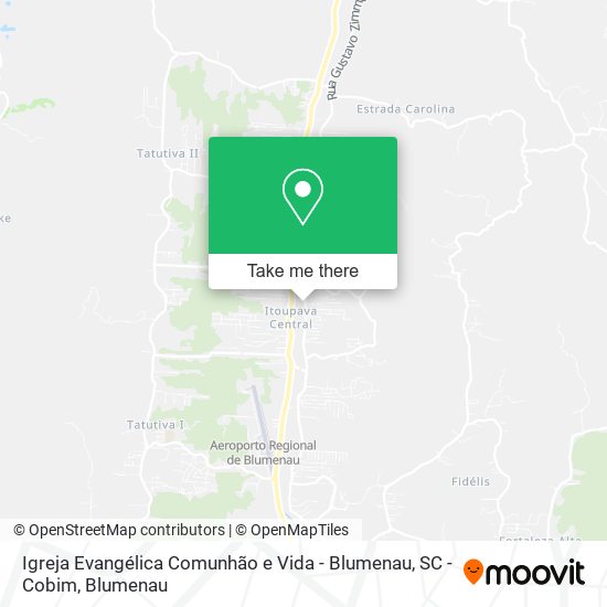 Igreja Evangélica Comunhão e Vida - Blumenau, SC - Cobim map