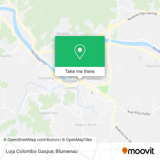 Loja Colombo Gaspar map
