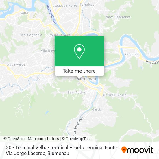 30 - Terminal Vélha / Terminal Proeb / Terminal Fonte Via Jorge Lacerda map