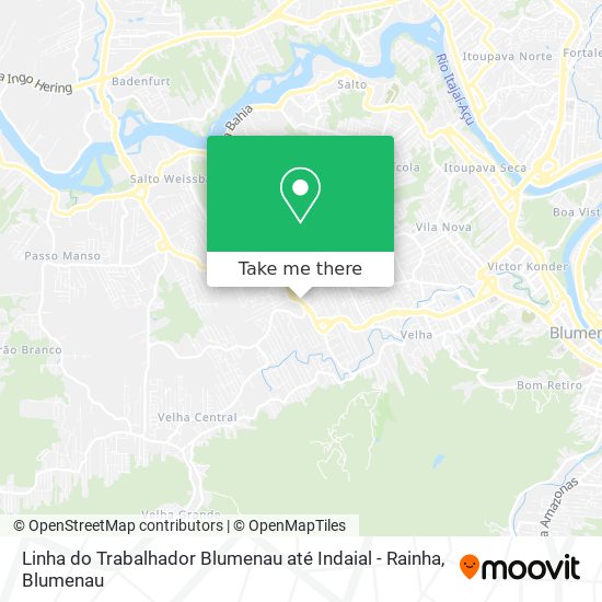 Mapa Linha do Trabalhador Blumenau até Indaial - Rainha