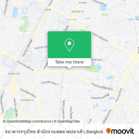 ธนาคารกรุงไทย สำนักงานเขตลาดปลาเค้า map