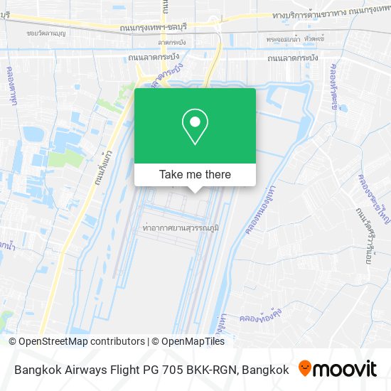 Bangkok Airways Flight PG 705 BKK-RGN map