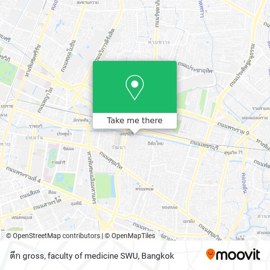 ตึก gross, faculty of medicine SWU map