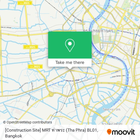 [Construction Site] MRT ท่าพระ (Tha Phra) BL01 map