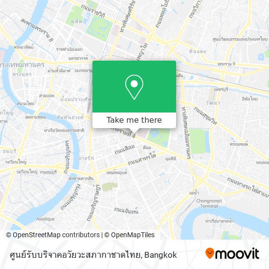 ศูนย์รับบริจาคอวัยวะสภากาชาดไทย map