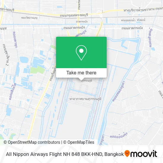 All Nippon Airways Flight NH 848 BKK-HND map