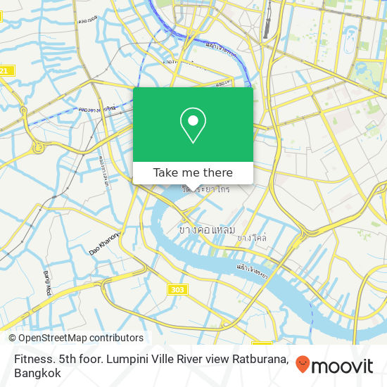 Fitness. 5th foor. Lumpini Ville River view Ratburana map