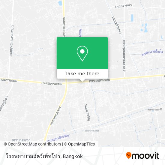 โรงพยาบาลสัตว์เพ็ทโปร map