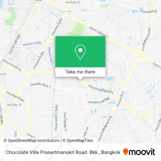 Chocolate Ville Prasertmanukit Road. Bkk. map