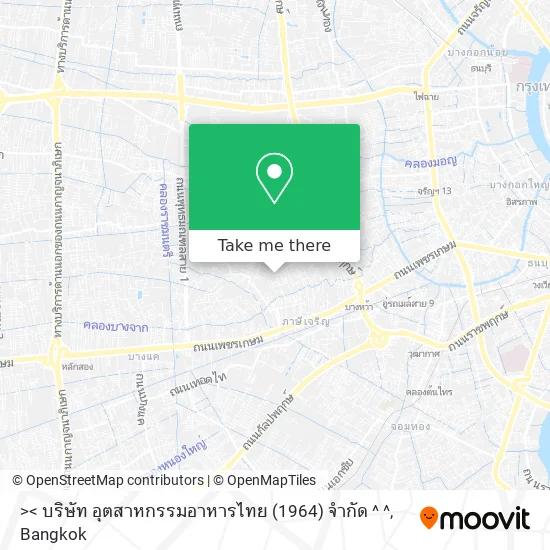 >< บริษัท อุตสาหกรรมอาหารไทย (1964) จำกัด ^ ^ map
