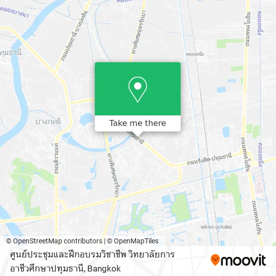 ศูนย์ประชุมและฝึกอบรมวิชาชีพ วิทยาลัยการอาชีวศึกษาปทุมธานี map