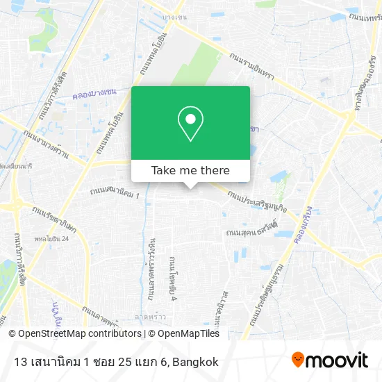 13 เสนานิคม 1 ซอย 25 แยก 6 map