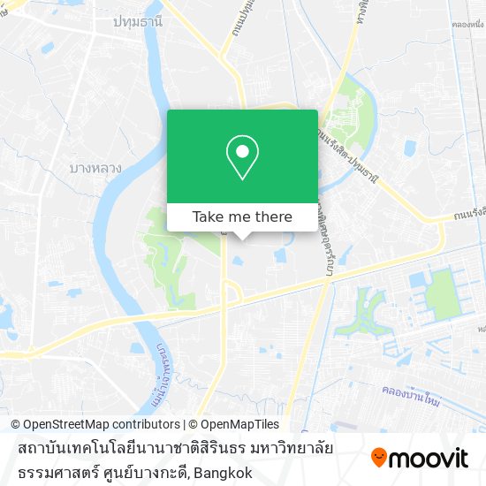 สถาบันเทคโนโลยีนานาชาติสิรินธร มหาวิทยาลัยธรรมศาสตร์ ศูนย์บางกะดี map