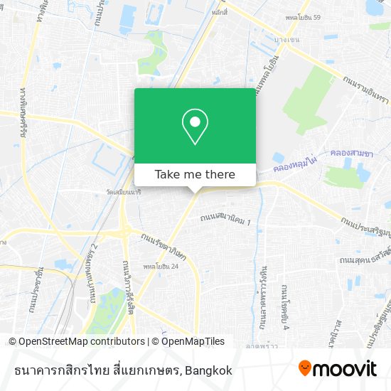 ธนาคารกสิกรไทย สี่แยกเกษตร map