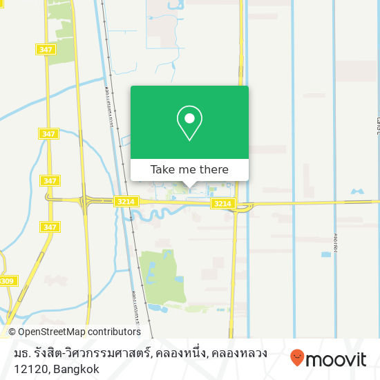 มธ. รังสิต-วิศวกรรมศาสตร์, คลองหนึ่ง, คลองหลวง 12120 map