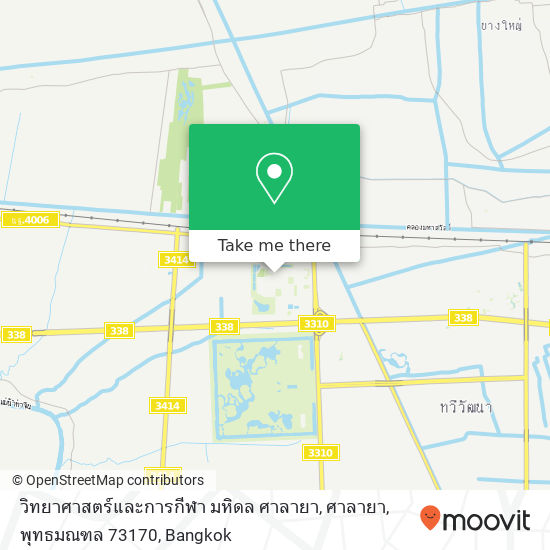 วิทยาศาสตร์และการกีฬา มหิดล ศาลายา, ศาลายา, พุทธมณฑล 73170 map