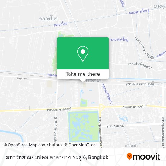 มหาวิทยาลัยมหิดล ศาลายา-ประตู 6 map