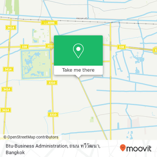 Btu-Business Administration, ถนน ทวีวัฒนา map