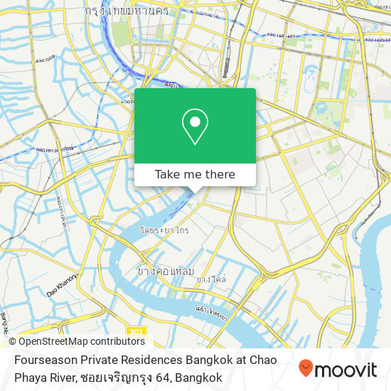 Fourseason Private Residences Bangkok at Chao Phaya River, ซอยเจริญกรุง 64 map