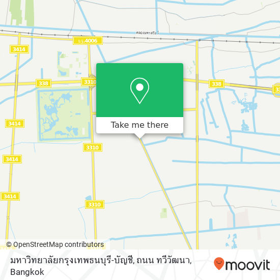 มหาวิทยาลัยกรุงเทพธนบุรี-บัญชี, ถนน ทวีวัฒนา map