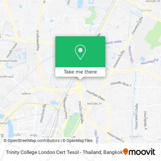 Trinity College London Cert Tesol - Thailand map