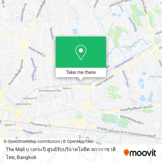 The Mall บางกระปิ ศูนย์รับบริจาคโลหิต สภากาชาติไทย map