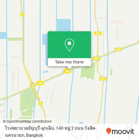 โรงพยาบาลธัญบุรี-ฉุกเฉิน, 140 หมู่ 2 ถนน รังสิต-นครนายก map