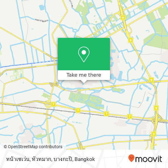 หน้าเซเว่น, หัวหมาก, บางกะปิ map