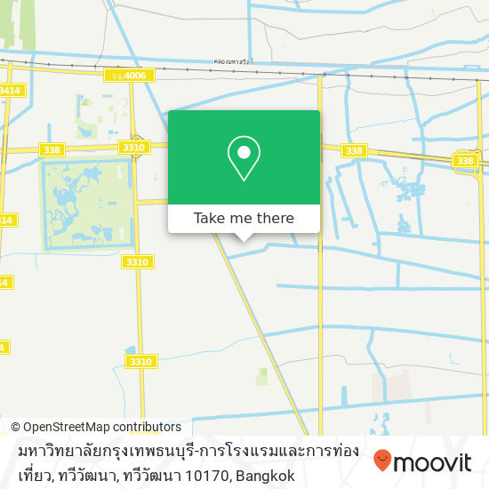 มหาวิทยาลัยกรุงเทพธนบุรี-การโรงแรมและการท่องเที่ยว, ทวีวัฒนา, ทวีวัฒนา 10170 map