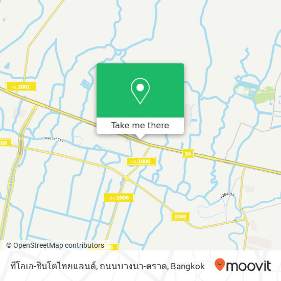 ทีโอเอ-ชินโตไทยแลนด์, ถนนบางนา-ตราด map