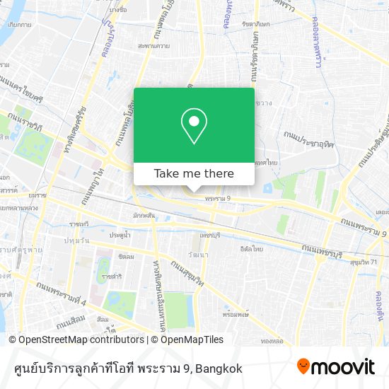 ศูนย์บริการลูกค้าทีโอที พระราม 9 map