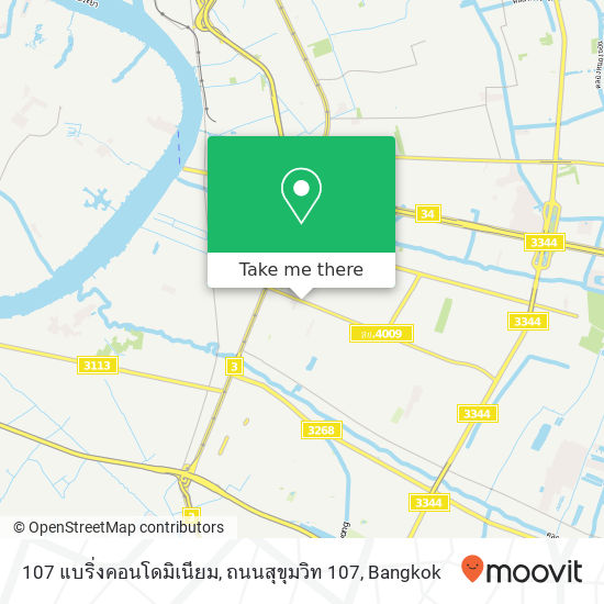 107 แบริ่งคอนโดมิเนียม, ถนนสุขุมวิท 107 map