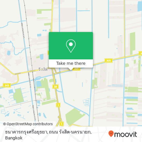 ธนาคารกรุงศรีอยุธยา, ถนน รังสิต-นครนายก map