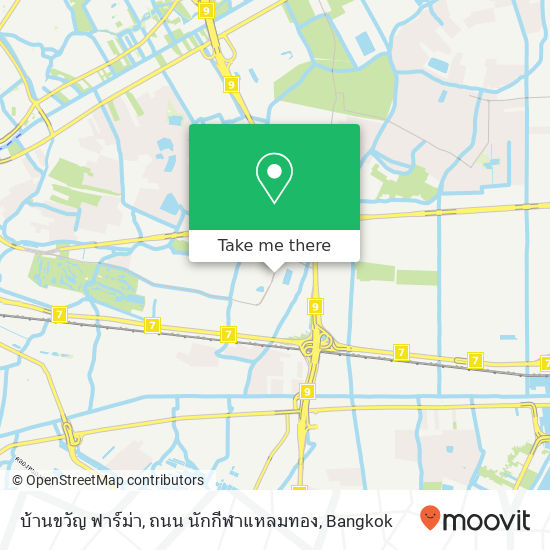 บ้านขวัญ ฟาร์ม่า, ถนน นักกีฬาแหลมทอง map