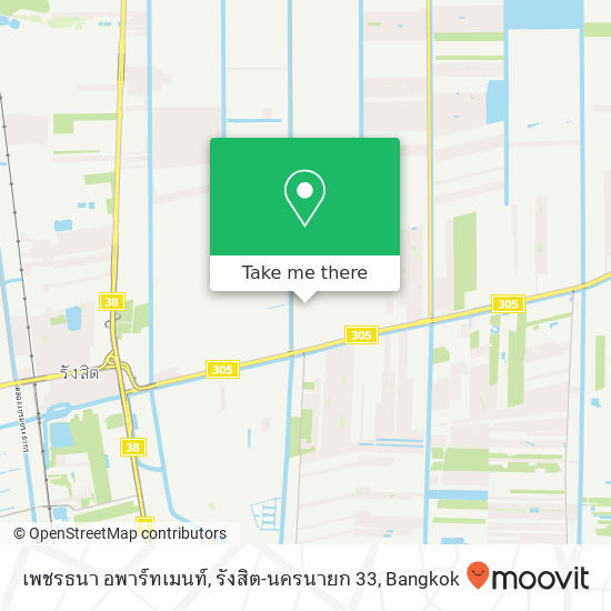 เพชรธนา อพาร์ทเมนท์, รังสิต-นครนายก 33 map