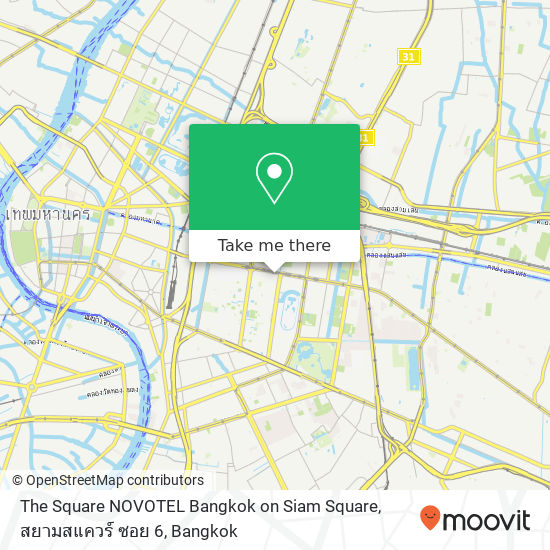 The Square NOVOTEL Bangkok on Siam Square, สยามสแควร์ ซอย 6 map