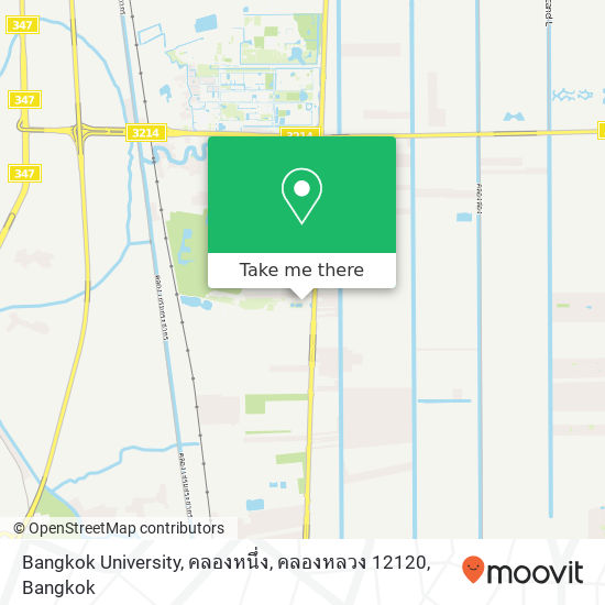 Bangkok University, คลองหนึ่ง, คลองหลวง 12120 map