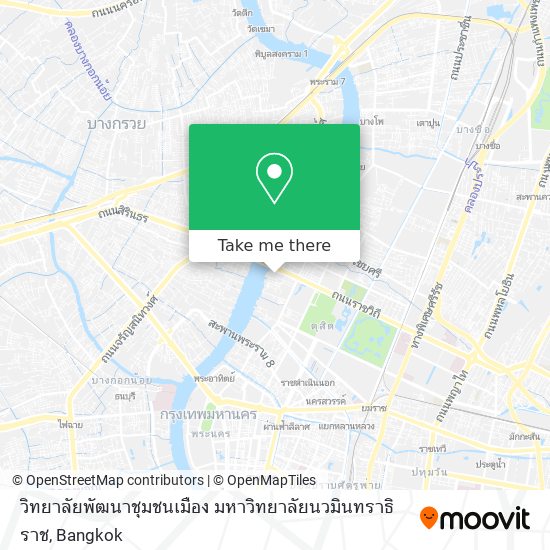 วิทยาลัยพัฒนาชุมชนเมือง มหาวิทยาลัยนวมินทราธิราช map